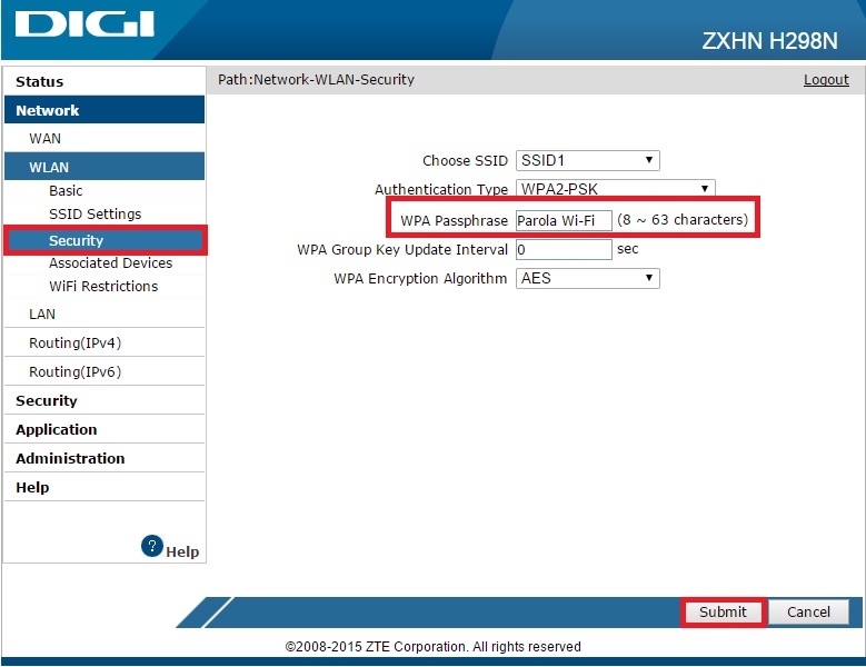rail Detector penny Router ZTE ZXHN H298N Digi | Setari Router, PC, Laptop, Tableta sau Telefon